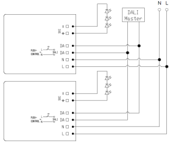 46 Вт Dali Dimmable Driver Регулируемый от 700mA до 1050mA Рабочее напряжение 198-264VAC