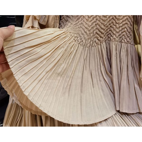 Nice Fashion Simple Pleated Suit Women's New Autumn Simple Design Pleated Top Wide Leg Pants Two-piece Set