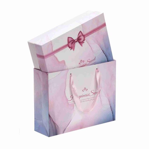Kuaima Rose Gold Boutique Embossed Printed Paper Gift Bags Marble Paper Boxes Custom