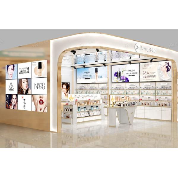 Mobilier de magasin de beauté Étagère de magasin de cosmétiques pour la décoration de magasin personnalisée Conception de magasin de marque