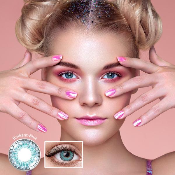 Cosmetic Brilliant Blue Turqoise 14.5 Mm Contact Lenses Oem