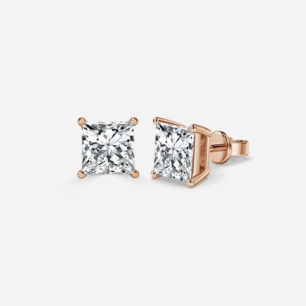 Lab Grown Diamond Stud Earrings 2 Carat 18K 14K 10K 9K Platinum