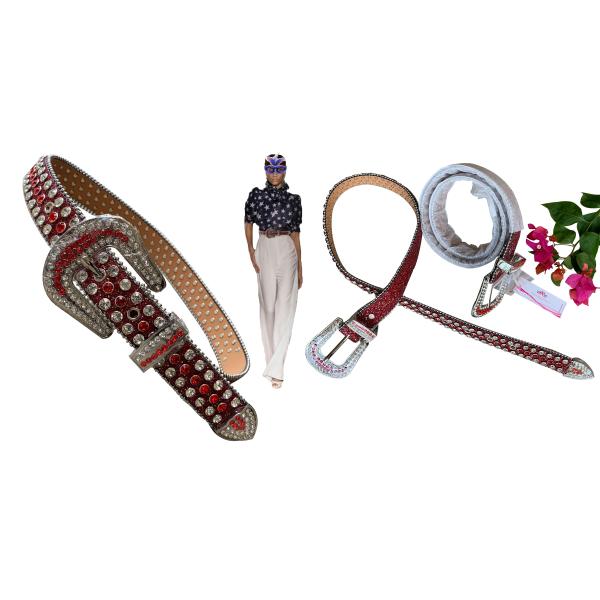 SGS Belt Buckle Hardware , Catwalk Girdle Rhinestone Womens Belt 42 inches Length