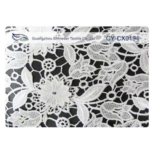 Custom Printed White Embroidered Wedding Dress Lace Fabric for Lingerie