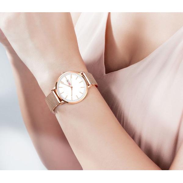 Rose Gold Women Quartz Wrist Watch 3BAR Waterresistant 3Needles