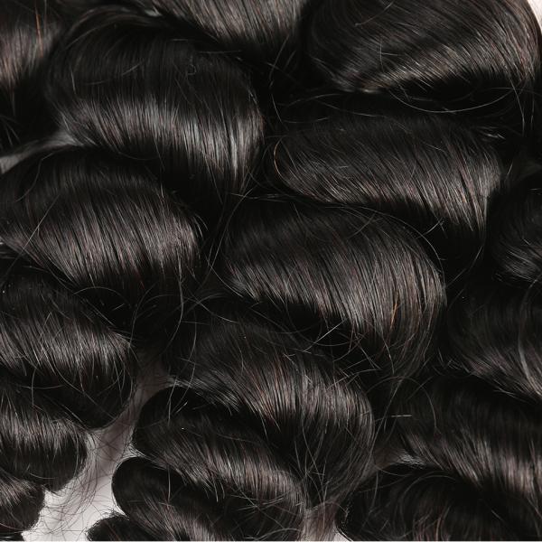 Black Color 100 Virgin Cambodian Loose Curly Hair With Baby Hair Natural