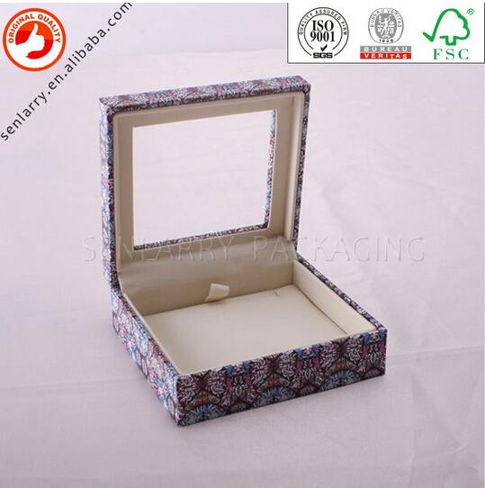 China professional paper packaging factory jewelry box with pvc window
