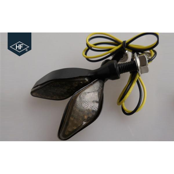 2 PCS Universal Aftermarket Motorcycle Lights LED Metal Amber Black Blinkers