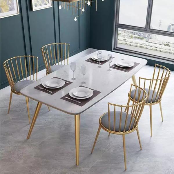 Artificial Leather Metal Wedding Chairs Glossy Gilded Restaurant Banquet Chairs