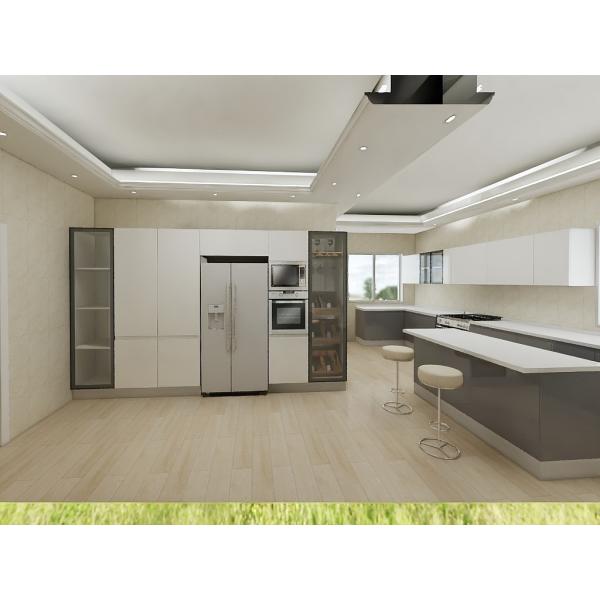 100CM Solid Gray Kitchen Cabinets With White Countertops Furniture
