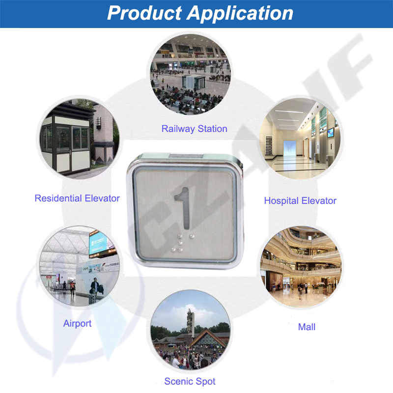 Square Cutout Dimension 32.5mm Button Elevator Induction Button Low Price Elevator Touchless Button