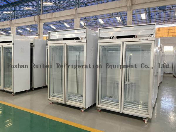 Supermarket Display Refrigerators Double Glass Door Beer Fridge Upright Drink Beverage Cooler