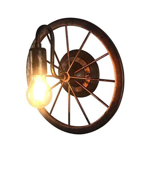 Metal Vintage Filament Bulb Wall Lights E27 Round Turntable Style Energy Saving