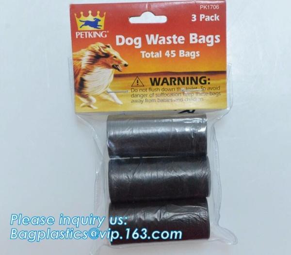 LED Flashlight Dog Waste Bag Dispenser Holder with Pet Waste Bag Poop Roll Bags, BPI ASTM D6400 EN13432 Approval Customi