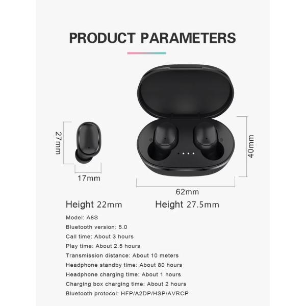 Воздух мини Наушники TWS Bt 5,1 в ухе беспроводном Bluetooth с батареей 33mAh