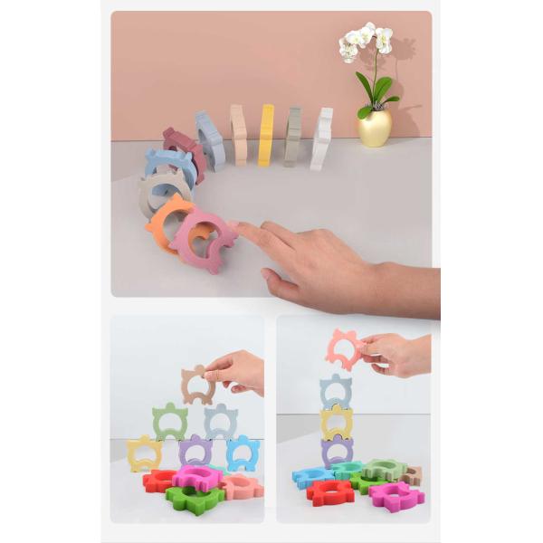 Infants Silicone Dominoes 10 Pieces Baby Silicone Toys Entertaining
