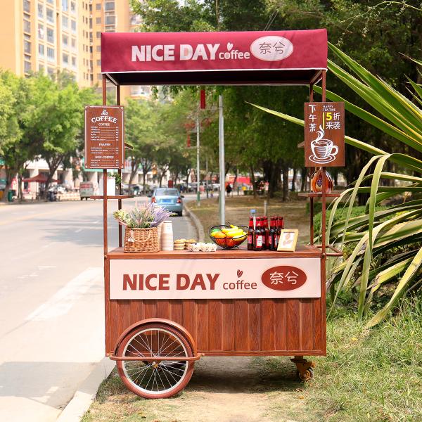 Hand Push Coffee Bicycle  New Design Tricycle Cart for Mobile Cafe