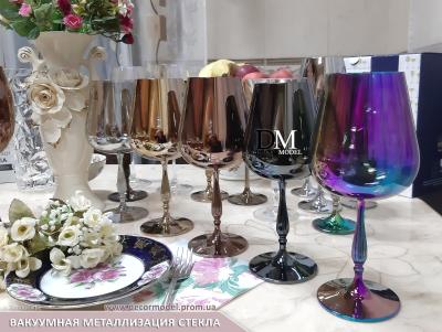 Glassware Decoration PVD Coating Service , Pruple Color PVD Glass Coating Service