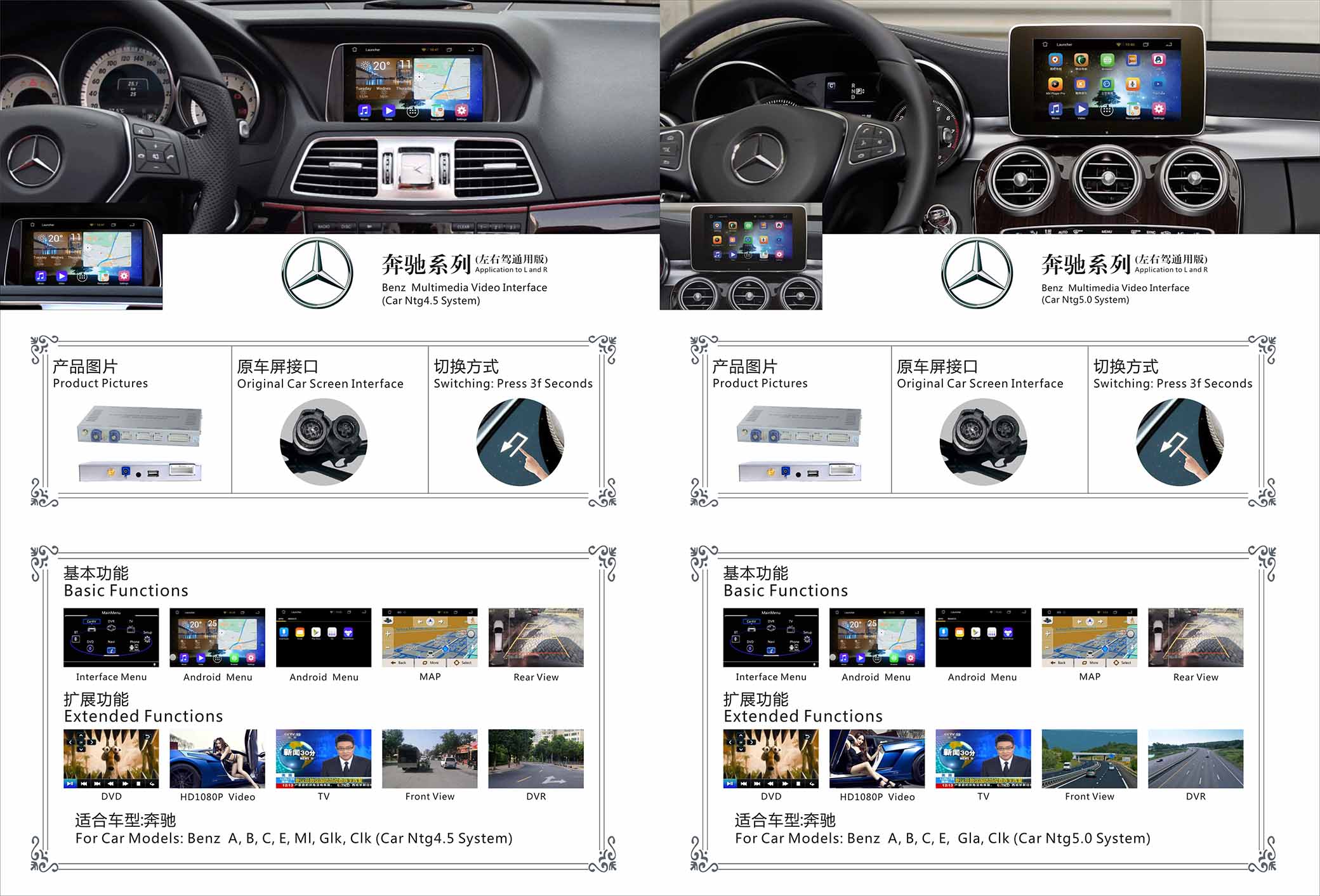 система навигации Benz 1080P HD Мерседес