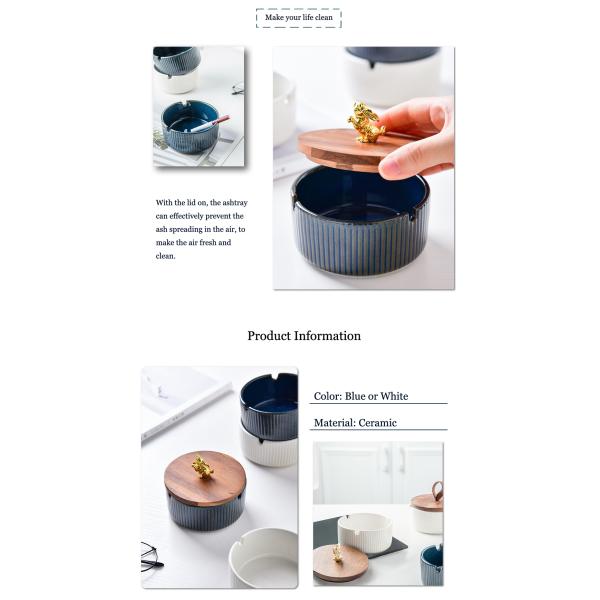 Подарок на День отца 2024 Круглая керамическая пепельница с крышкой