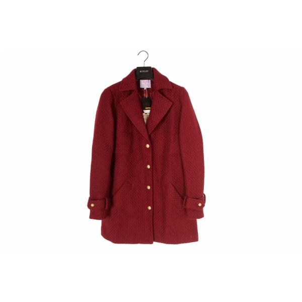 Stockpapa Autumn Winter Ladies Knit Burgundy Longline Blazer