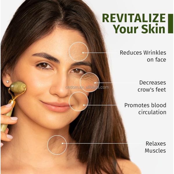 Waterproof Double Head Jade Roller Gua Sha Set for Smoothing Wrinkles and Skin Health