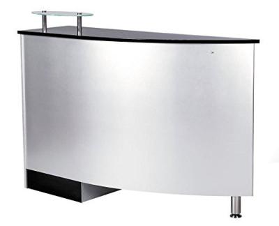 Sliver Curve Beauty Salon Front Desk , Salon Reception Counter With Shinning Foot