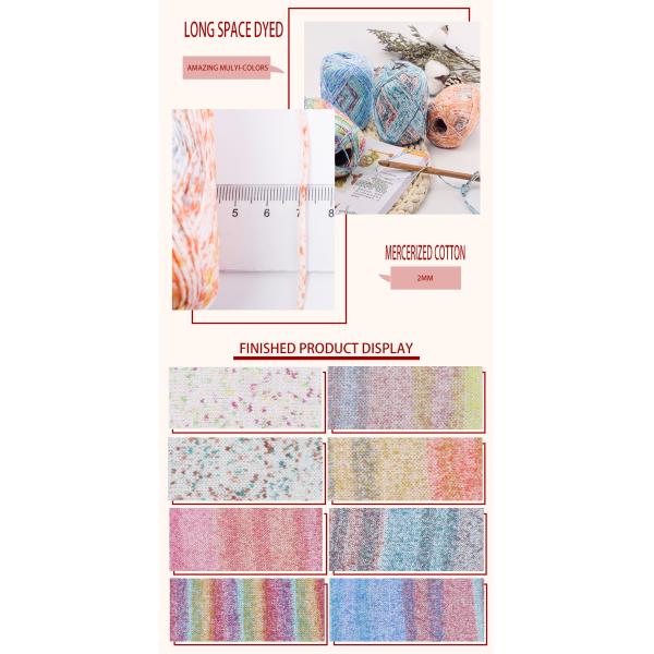 Рука вязания крючком вяжет хлопчатобумажную пряжу пряжи 100% шелковистую