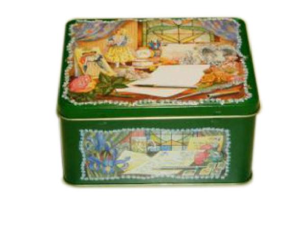 Metal Square Tin Can For Decorative / Cookie Packaging 173*144*84hmm