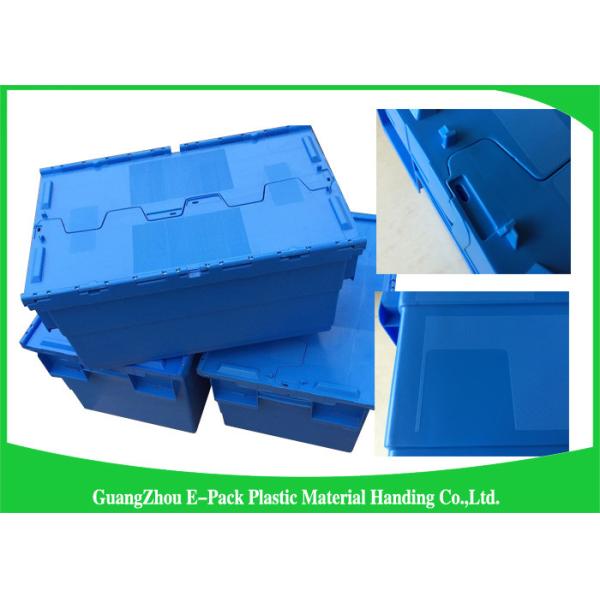 600 * 400 * 315mm Plastic Attached Lid Containers Stackable And Nestable PP Materials