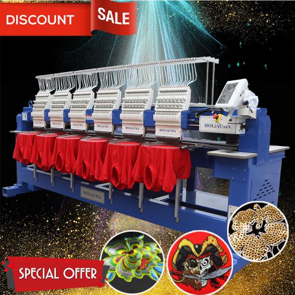 HO1506H holiauma embroidery machine 400*450mm 15 needles cap t-shirt flat 3d belt hat sequin 6 head embroidery machine