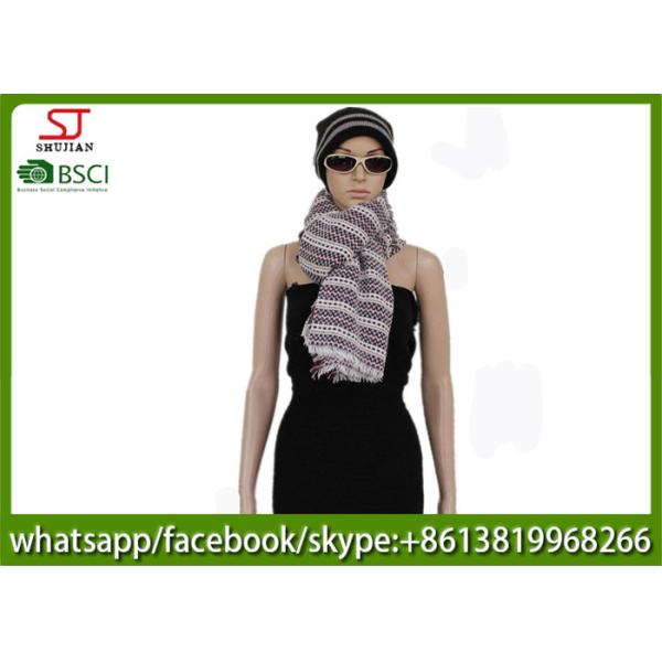 176g 180*60cm 100%Acrylic woven crochet stripe scarf poncho best price factory keep warm fashion china supplying