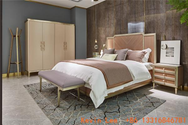 Villa house interior design furniture by High end Luxury nice wood bedroom furniture set with New classic wardrobe