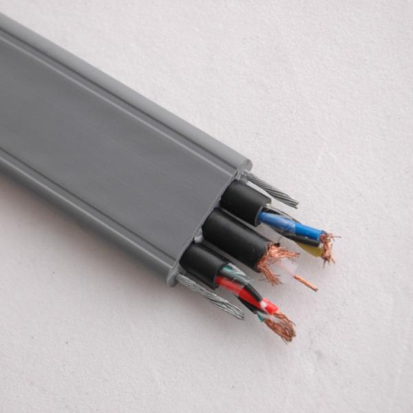 Flat Traveling Cameral Cable for Elevator with CE certificate TVVBG  with Special PVC Jacket in grey  color