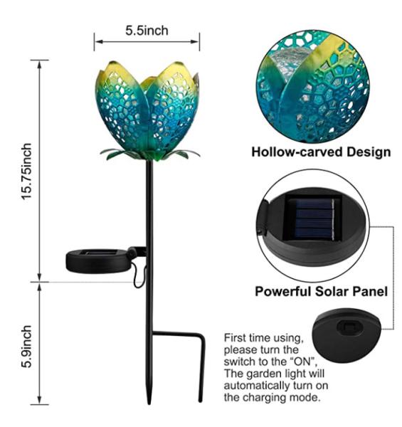 1.2V 70mA IP65 LED Solar Garden Stake Lights