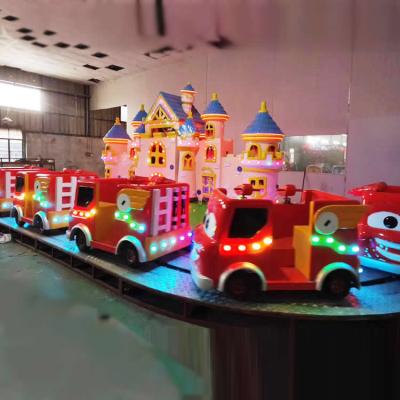 Kids Play Equipment Fire Fighting Ride With Beautiful Decorative House