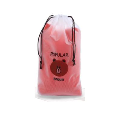 Saco de plástico impermeável do cordão do PE 160mic 16*20cm para os cosméticos/que viajam