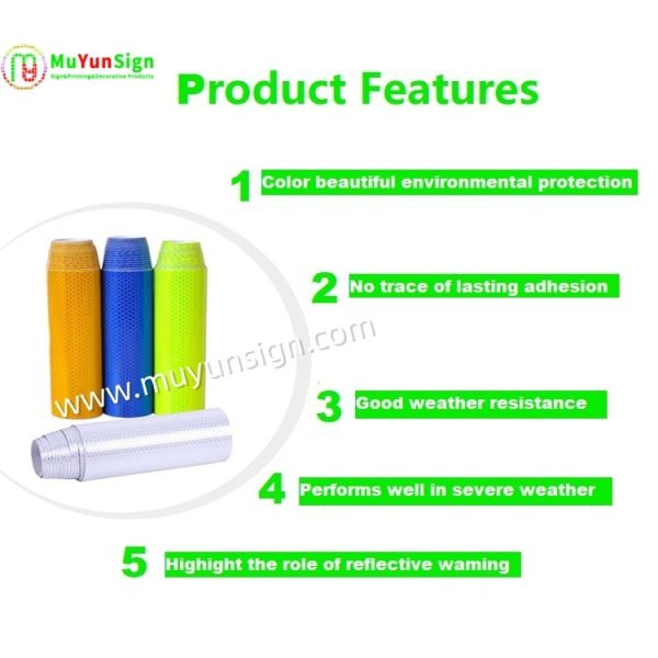 Sign Making Reflective Vinyl Rolls Green Red Black Yellow White Orange Acrylic Surface
