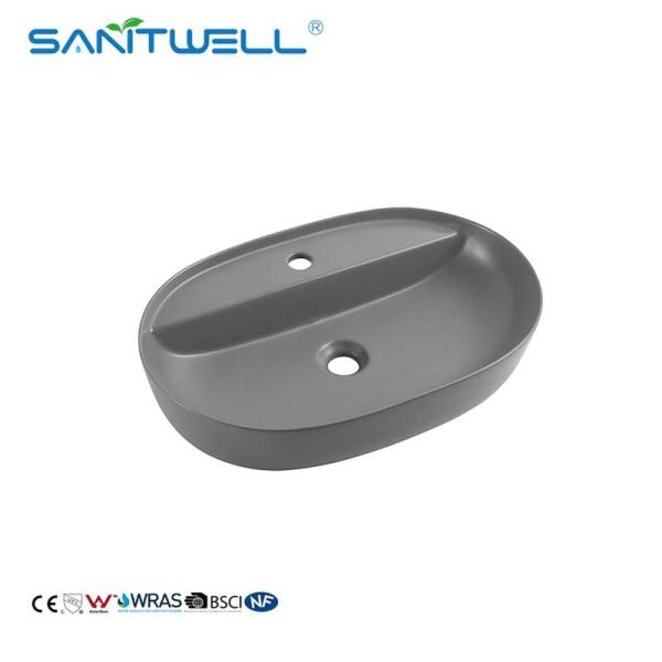 Sanitary Ware AB8475 Bathroom Ceramic Wash Hand Basin  Matt Grey Popular Colorful Sinks