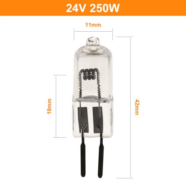 24V 250 Watt Quartz Bulb Halogen Projection Lamp Stage Lighting 50hrs GY6.35 Socket