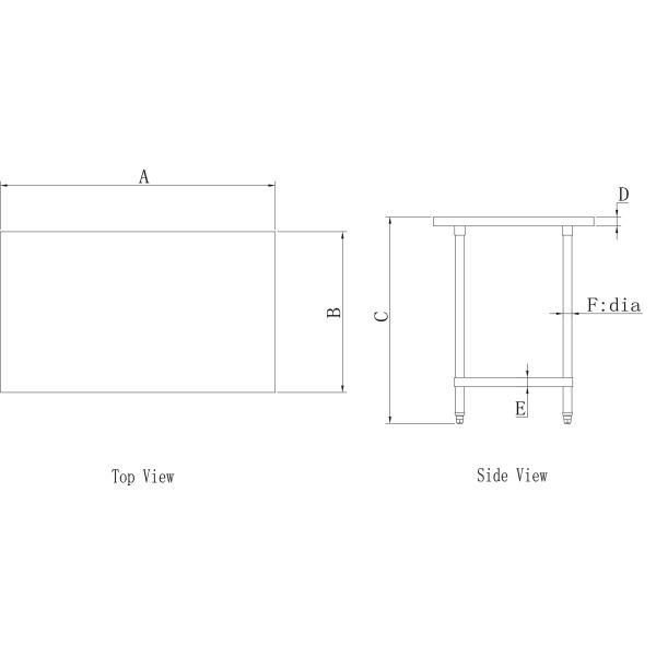 304 Stainless Steel Kitchen Equipment , Adjustable Shelf Stainless Steel Working Table