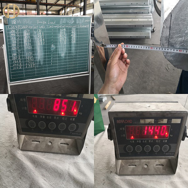 torre Monopole de aço afilada tubular de 19M 3000daN 60FT Polo para a linha de transmissão