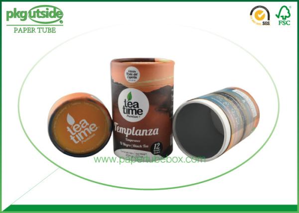 Brown Craft  Cardboard Tea Tube Packaging Durable Food Grade Eco - Friendly