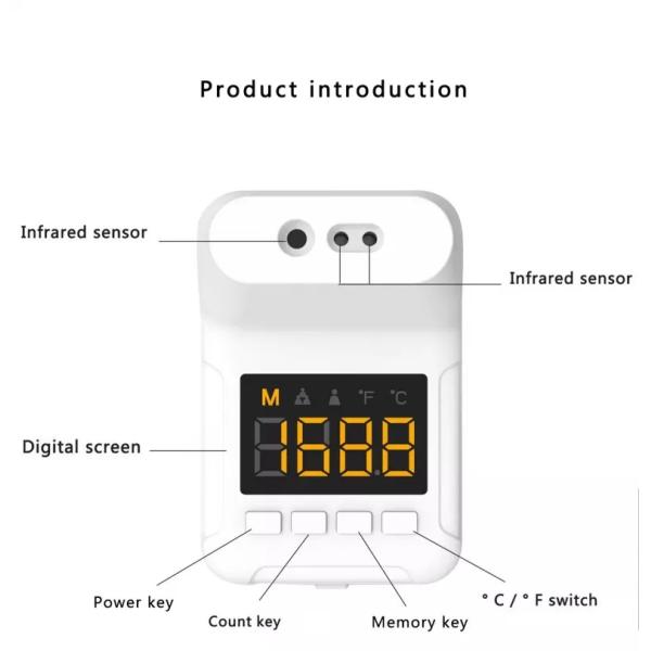 Wall Mounted Contactless K3 Infrared Scanner Thermometer
