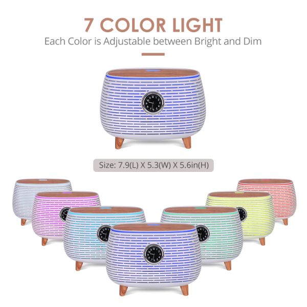 Intelligent Smart Multifunctional Essential Oil Aroma Diffuser with Time Clock Display and Music Play for Home Office Spa Yoga