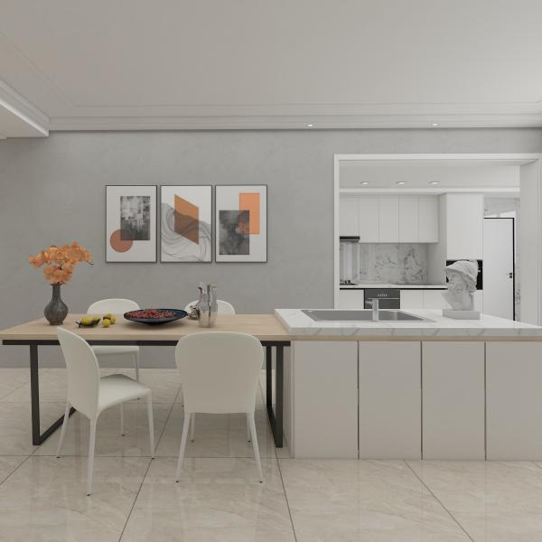 Customized Italian Furniture Complete Smart Wood Kitchen Cabinets with Veneer Finish