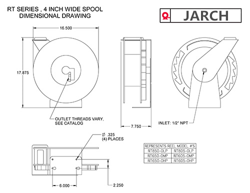 Вьюрок кабеля давления весны 300psi Макс обязанности вьюрка шланга удлинителя нержавеющей стали средний