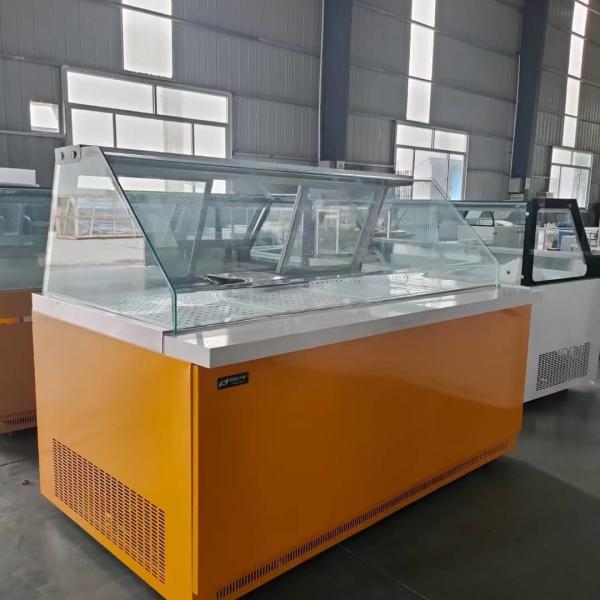 Air Cooled Stainless Steel Deli Display Freezer CE Marble Slab Seafood