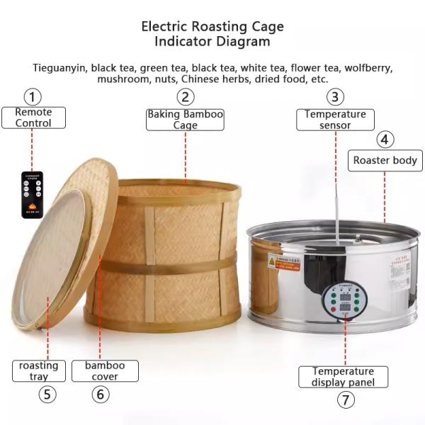 Electric Baking Cage DL-6CHBL-20 for Roasting Tea Leaves and Household Tea Awakening