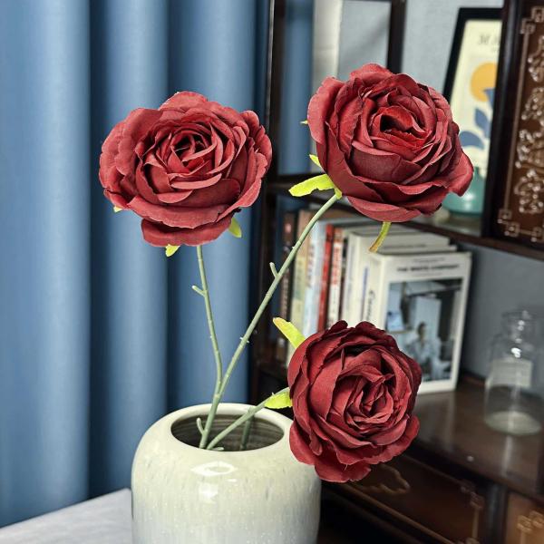 Simulated Flowers, 3 Roses, Wedding Home Decor, Handmade Bouquet Scene Arrangement, Cross border Fake Flower Ornament